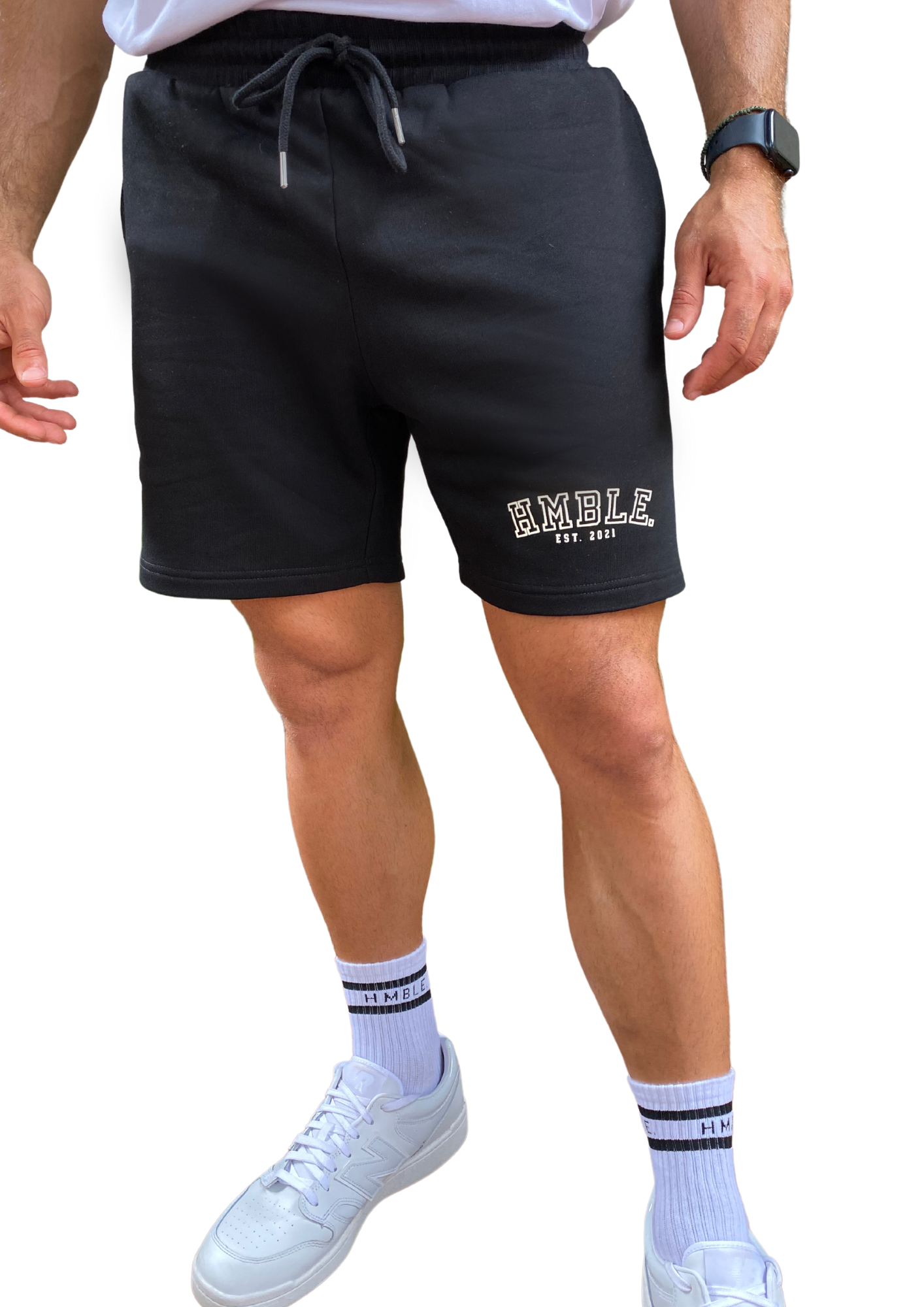 Collegiate Print Shorts- BLACK + GREEN